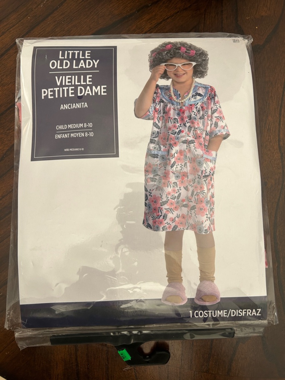 Little Old Lady Child Costume - Pink Floral Nightgown